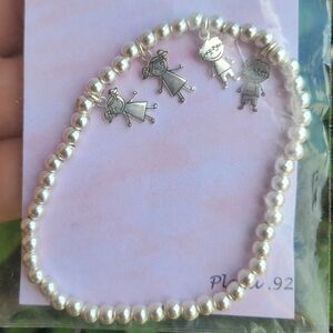 Silver Beaded Bracelet with Charms